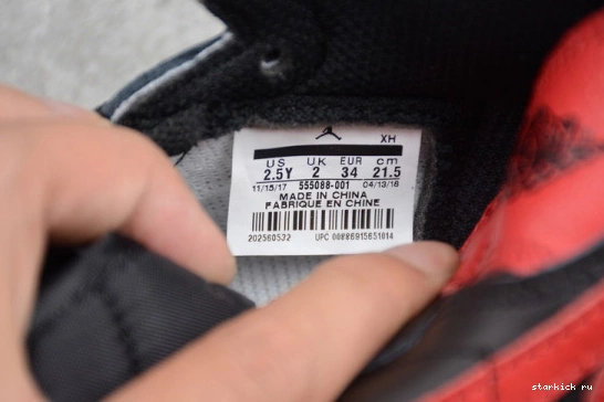 Red  555088 Banned 001 001  Bred Jordan 555088 High Black OG Retro 1 Air Kid Kids 0918